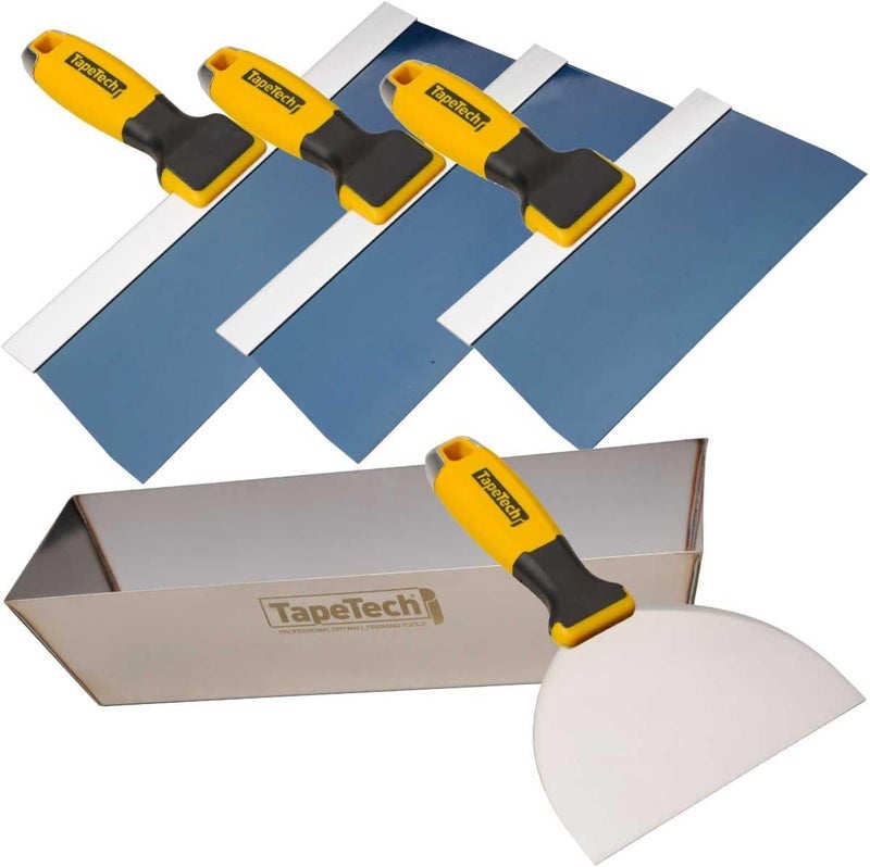 TapeTech Complete Blue Steel Drywall Taping Knife Pan Combo Kit - Image 1